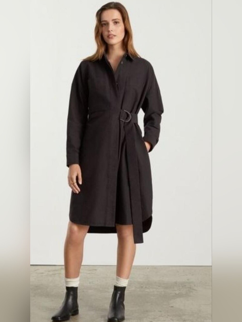 Everlane Oxford Button Down Organic Cotton Shirt Dress Size Small
